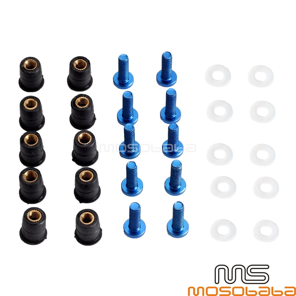 M5x18mm Stainless Steel Screws & Bolts for Universal Motorcycle Fairing Windshield