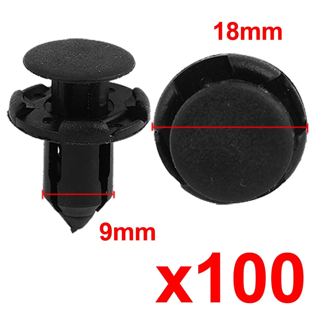 100Pcs Push Type Mudguard Retainer Clips for Mitsubishi Honda