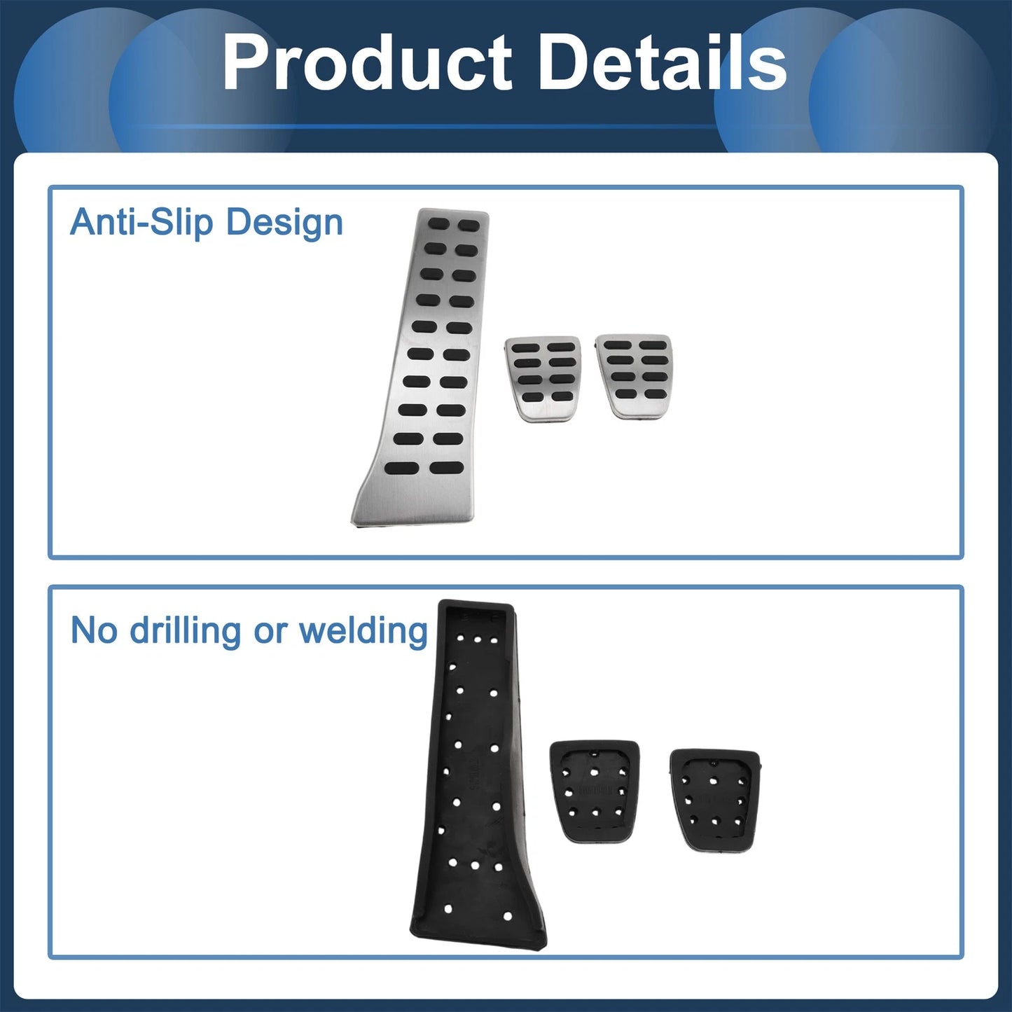 Manual Footrest Pedals Cover for Kia Sorento (2017-2022)