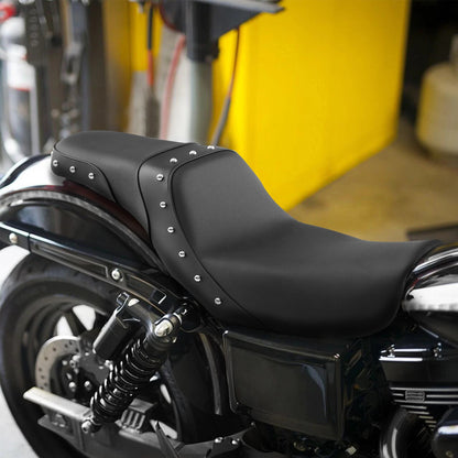 Black Driver Passenger Seat for Harley Dyna Low Rider Street Bob (06-17)