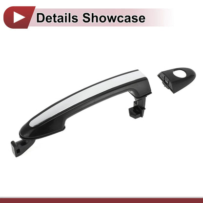 Door Handle Grip for Hyundai Santa Fe Front Left (2013-2018) Black Silver Tone