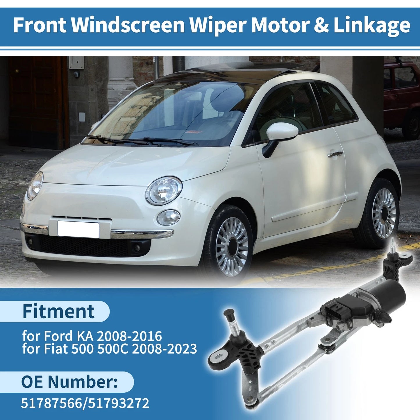 Front Windscreen Wiper Motor with Linkage for Ford KA (2008-2016)