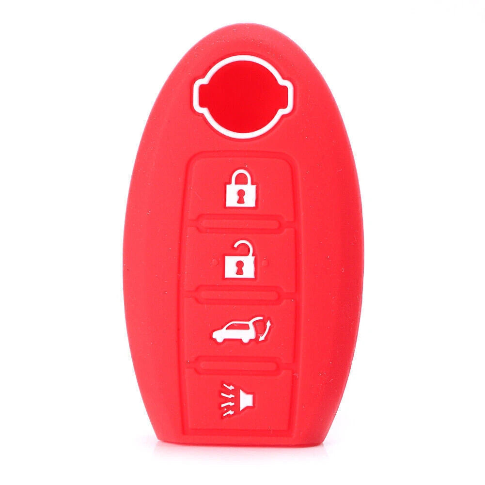 Remote Smart Key Fob Shell Cover for Nissan 370Z Altima - Silicone Red