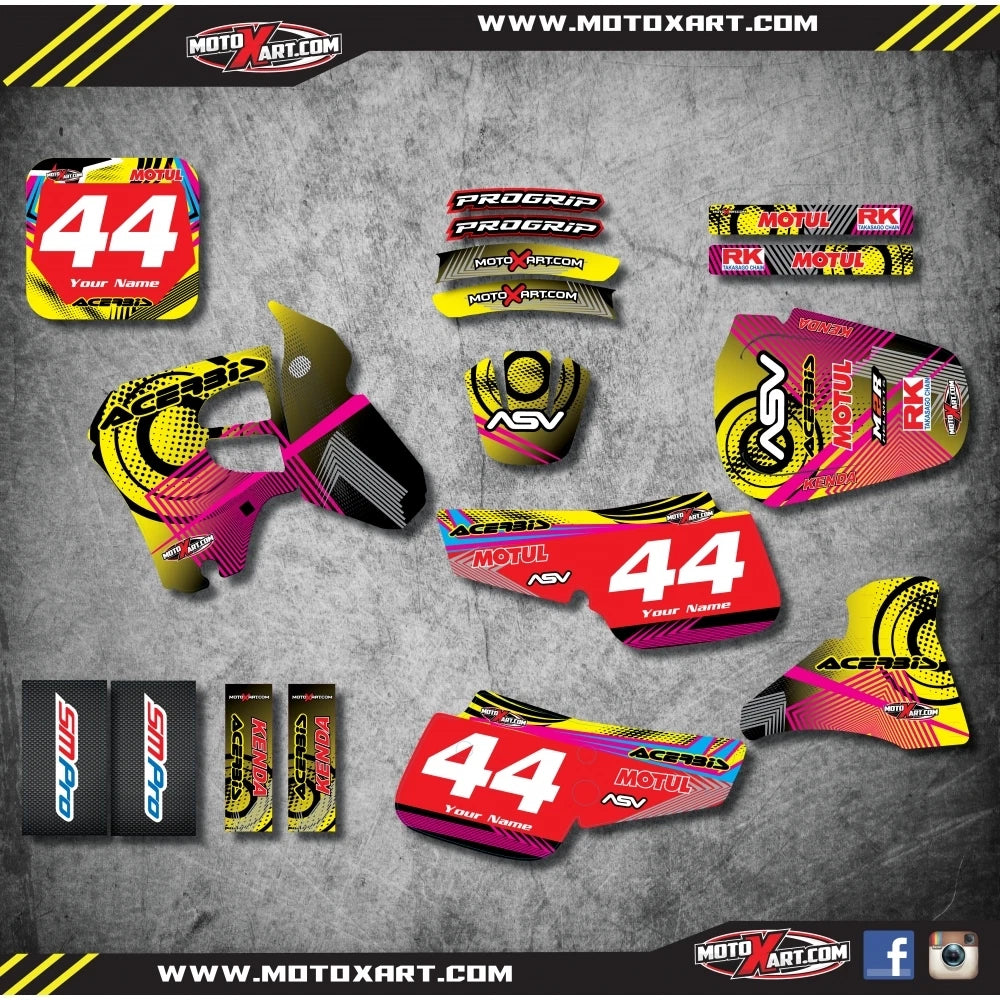 Custom Graphic Kit - NEON STYLE for Suzuki RM 80 (1995-1999) Stickers