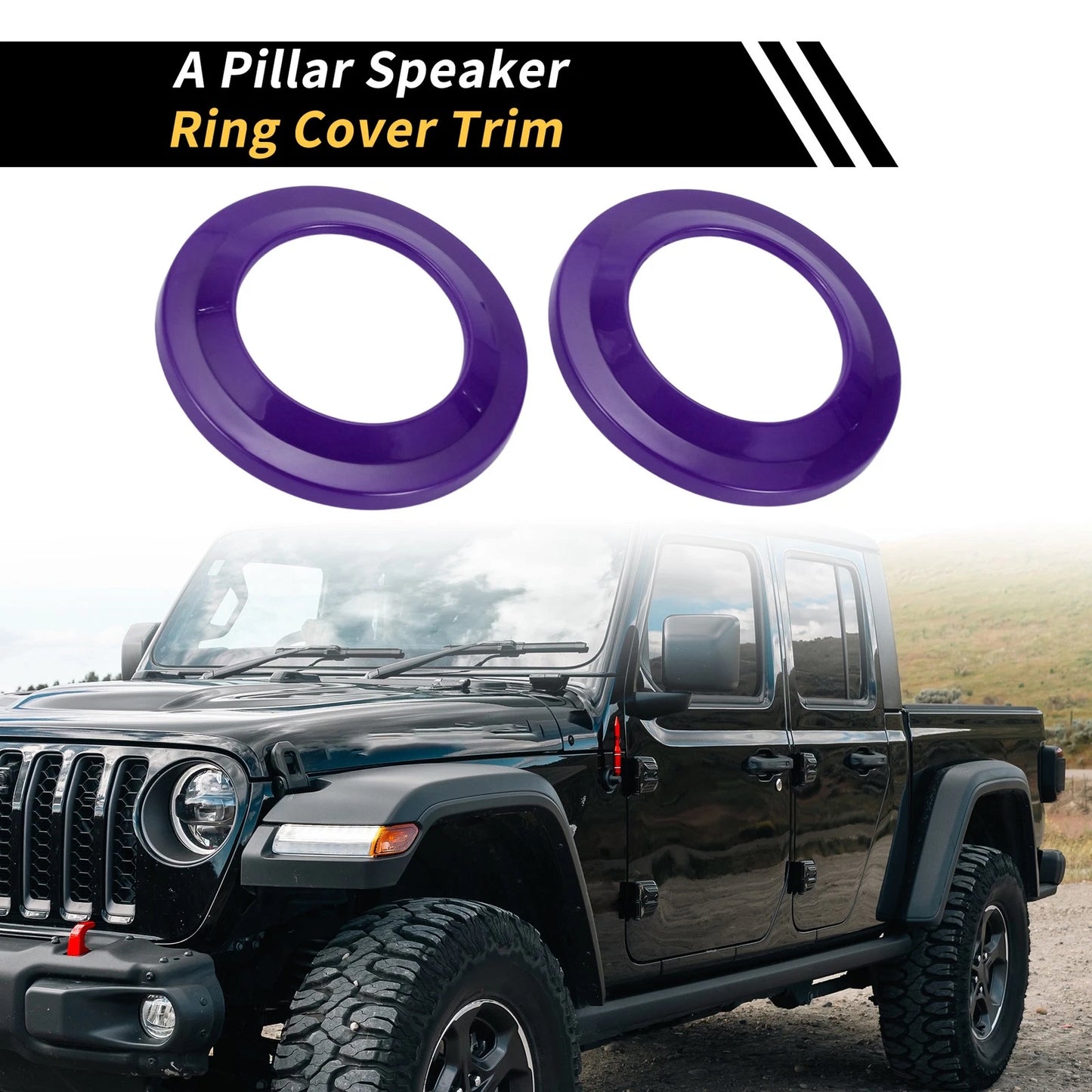 A Pillar Speaker Ring Cover Trim for Jeep Wrangler JK (2007-2014) Purple