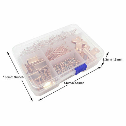 500 x Binder Clips Paper Clips Push Pins Set for Office School Stationery