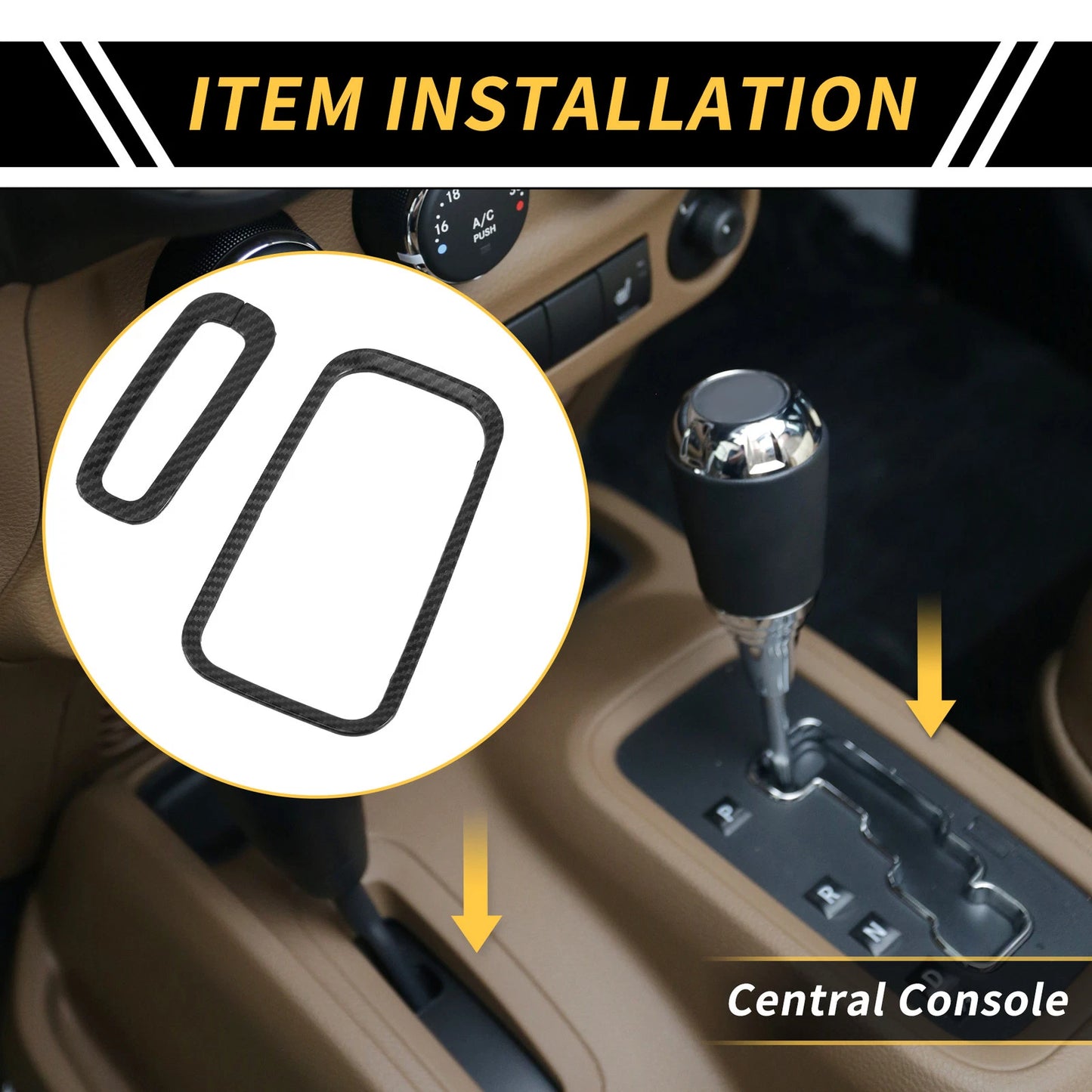 Center Console Gear Shift Ring Cover Trim for Jeep Wrangler (2007-2018)