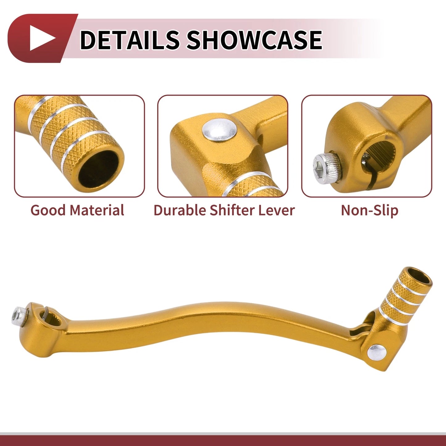 Folding Gear Shifter Lever for Kayo T6 Gold Tone