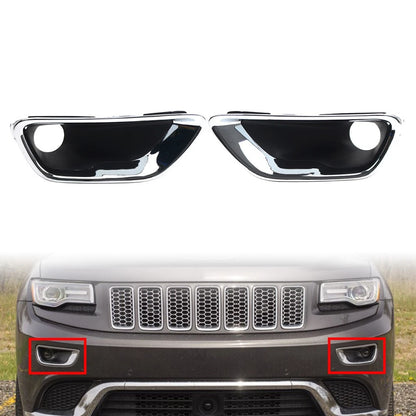Fog Light Lamp Cover Bezel Chrome Trim for Jeep Grand Cherokee (2017-2021)