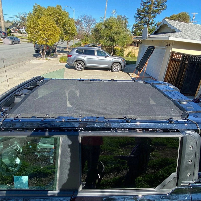Roof Mesh Sunshade Top Cover UV Protection for Ford Bronco 4 Doors (21-22)