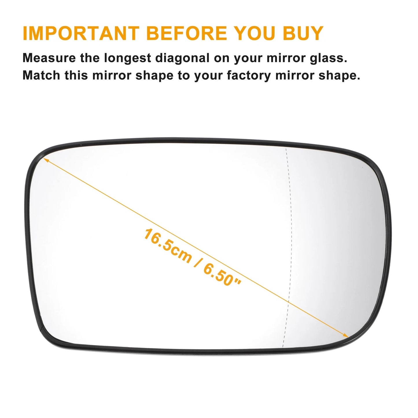 Right Side Heated White Mirror Glass for Toyota Corolla (1995-2002)