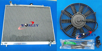 Aluminum Radiator & Fan for Pajero/Montero/Shogun NM NP NS NT 2.8 3.2 (1997-2007)