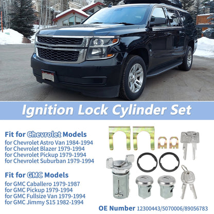 Ignition Lock Cylinder and Door Lock for Chevy Suburban (1979-1994)