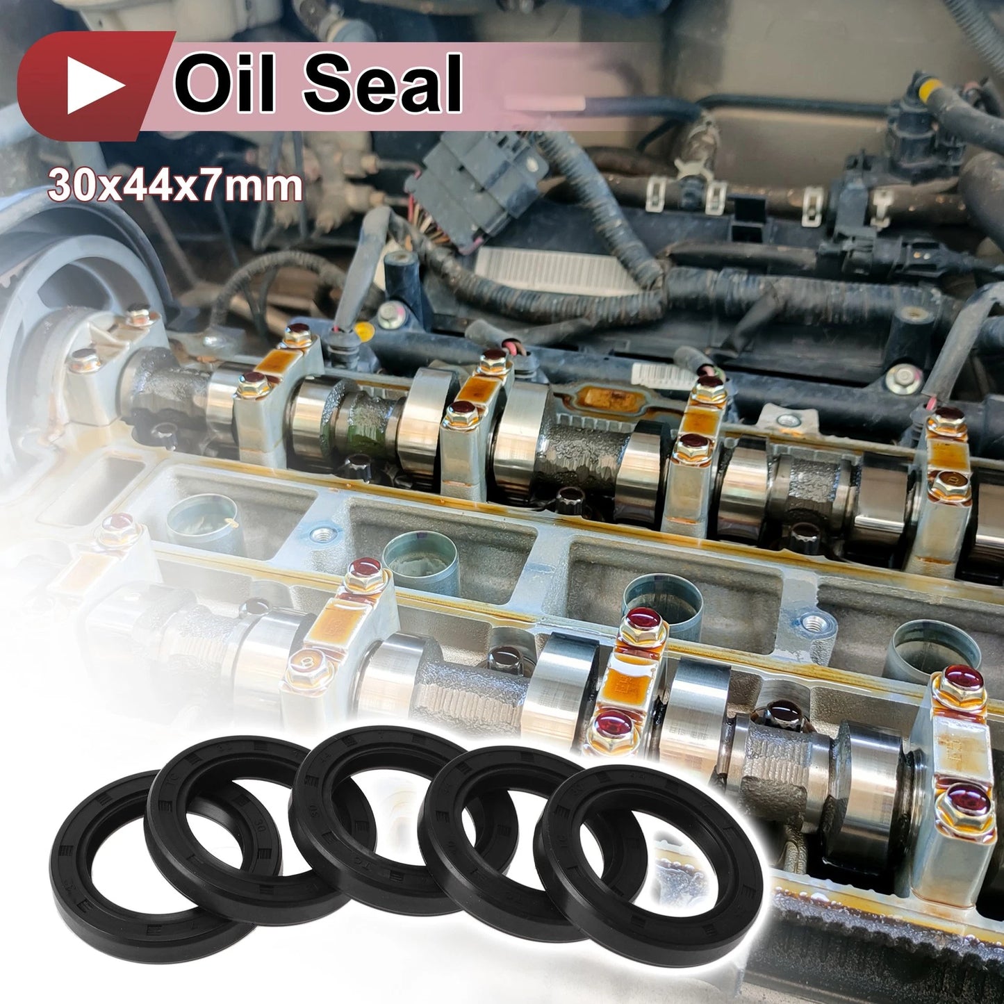 Rotary Shaft Seal 30x44x7mm 5 pcs Nitrile 70D Rubber Oil Seal for All