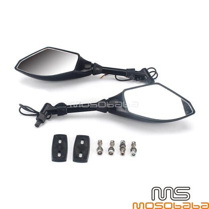 LED Turn Signal Integrated Mirrors for Kawasaki Z1000 Z750 KLX GSXR CBF600 Honda (2003-2023)