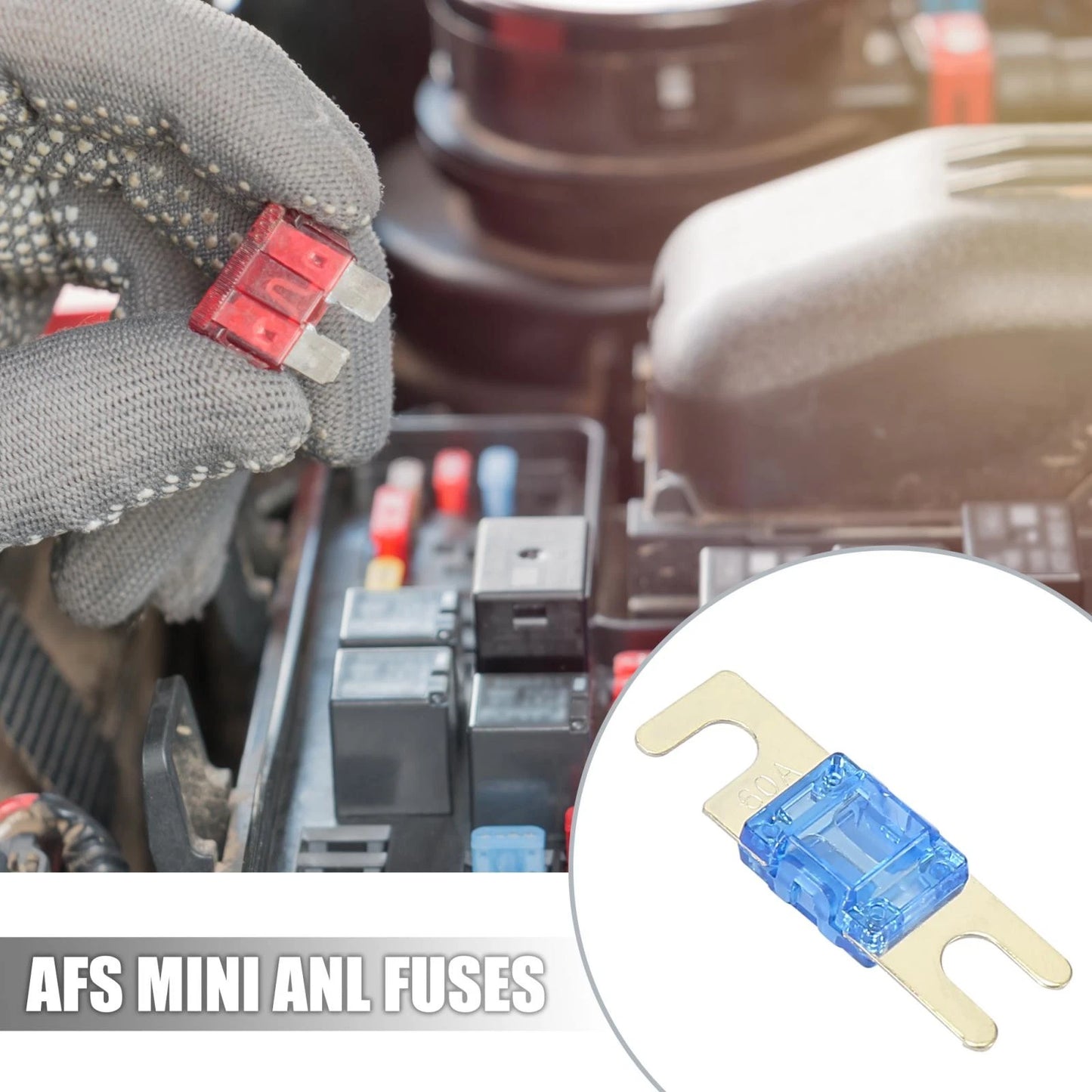 5pcs / 60 Amp / AFS Mini ANL Fuses for Car Truck Motorcycle Boat Audio CD