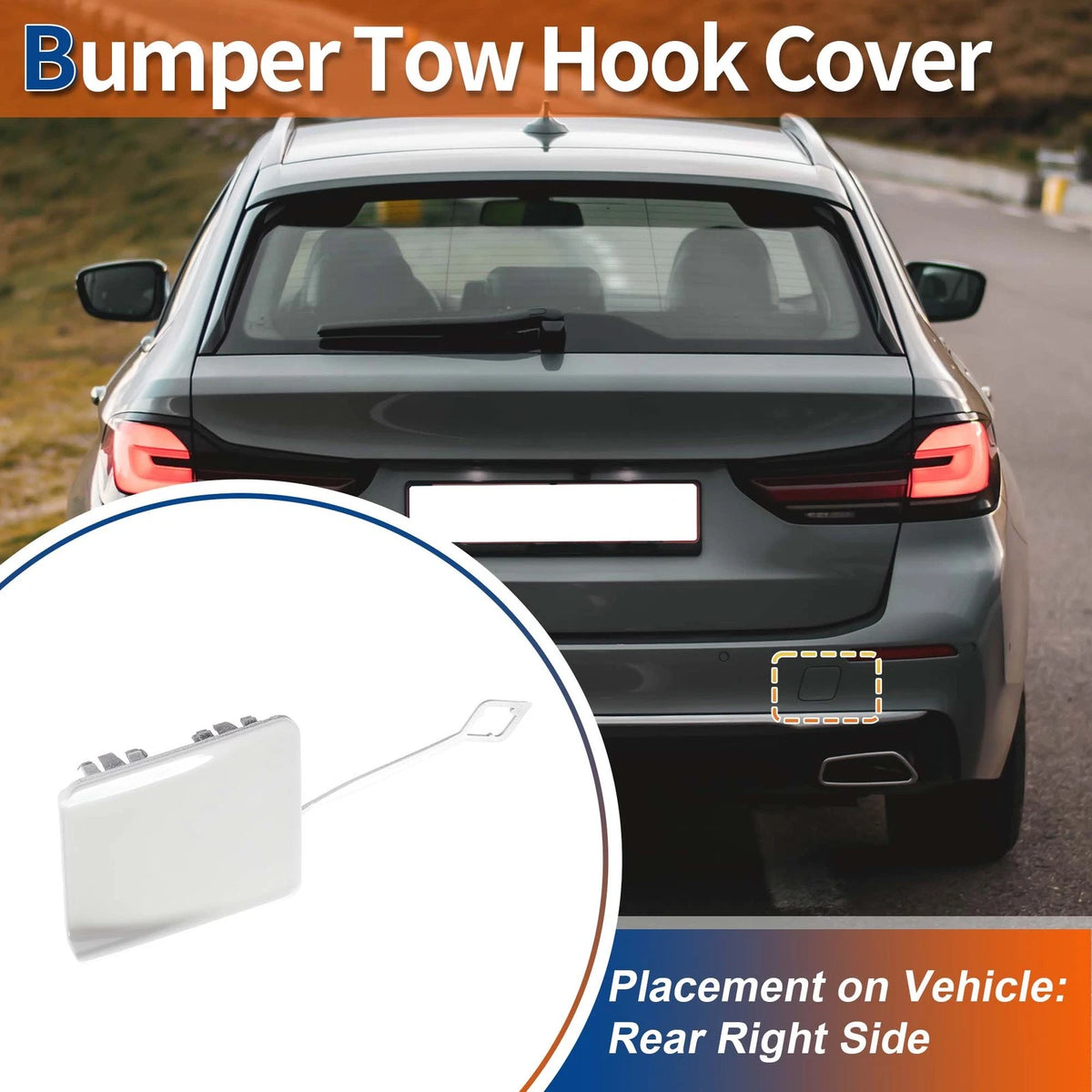 Tow Hook Cover for BMW 5-Series F10 Pure White