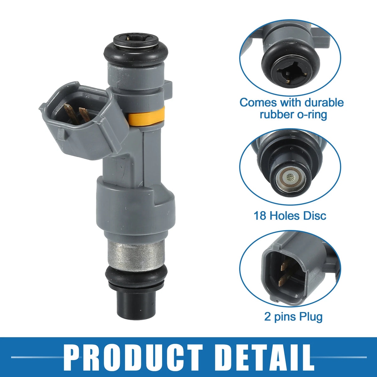 Fuel Injector 2.0 for NISSAN Qashqai (2007-2013) - 4 Pcs Gray