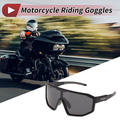 Motorcycle Riding Goggles Black Lens Black Frame Cycling Sunglasses PC UV400