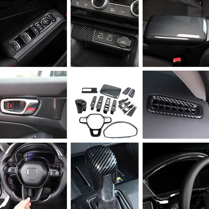 15PCS / ABS Carbon Fiber Kit Trim for Honda Civic Sedan (2022–2024)