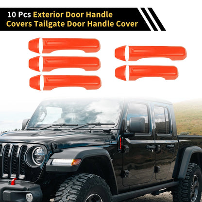 Door Tailgate Handle Cover for Jeep Gladiator JT 2020-2021 - 2 x Orange
