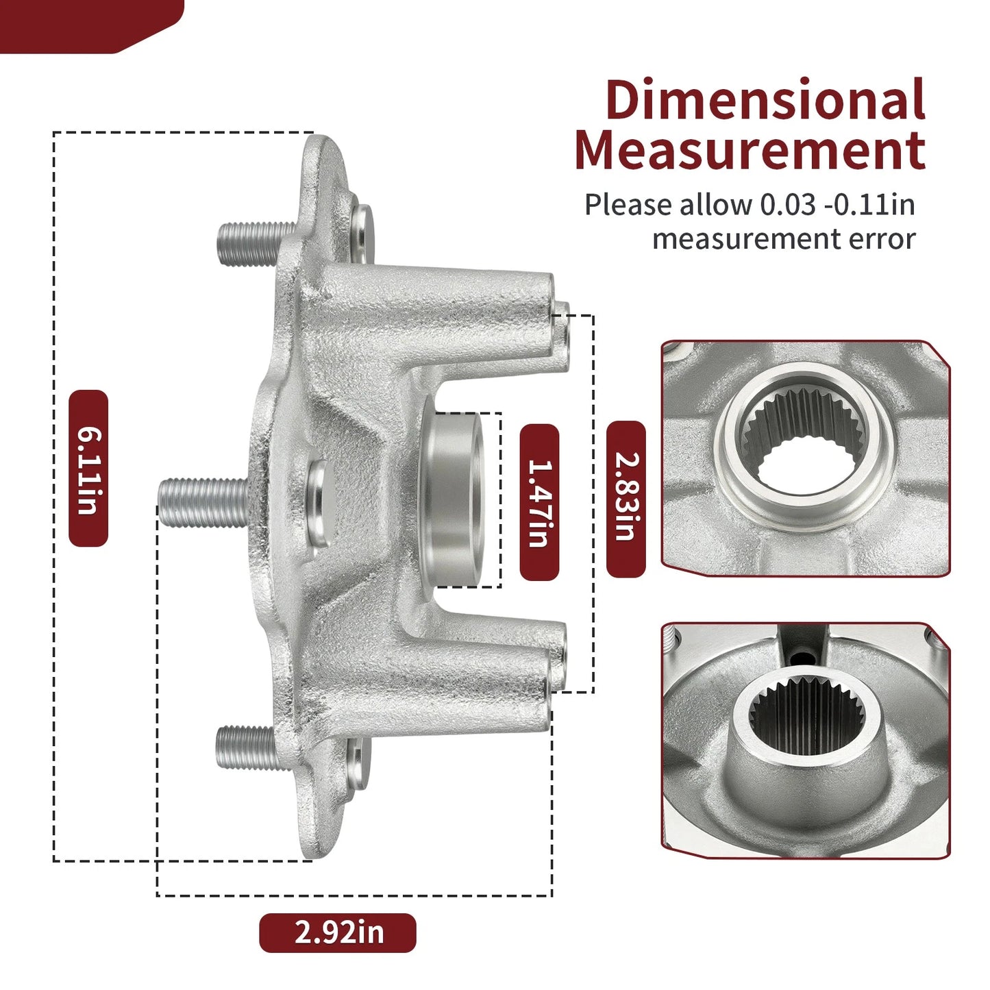 Front Wheel Hub for Yamaha Bruin 350 (2004–2006)
