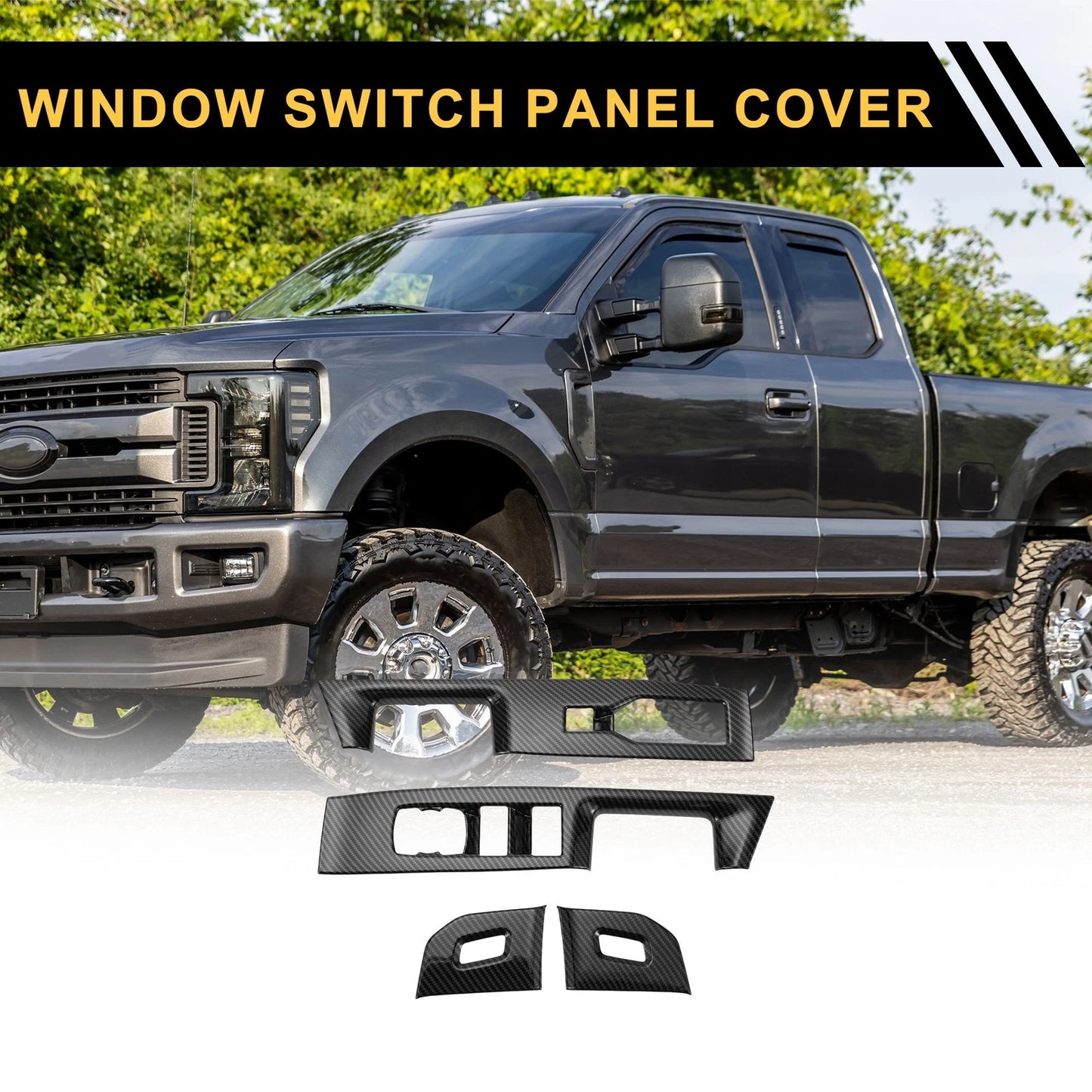 Front Door Window Switch Panel Cover Trim for Ford F-150 (2021-2024)