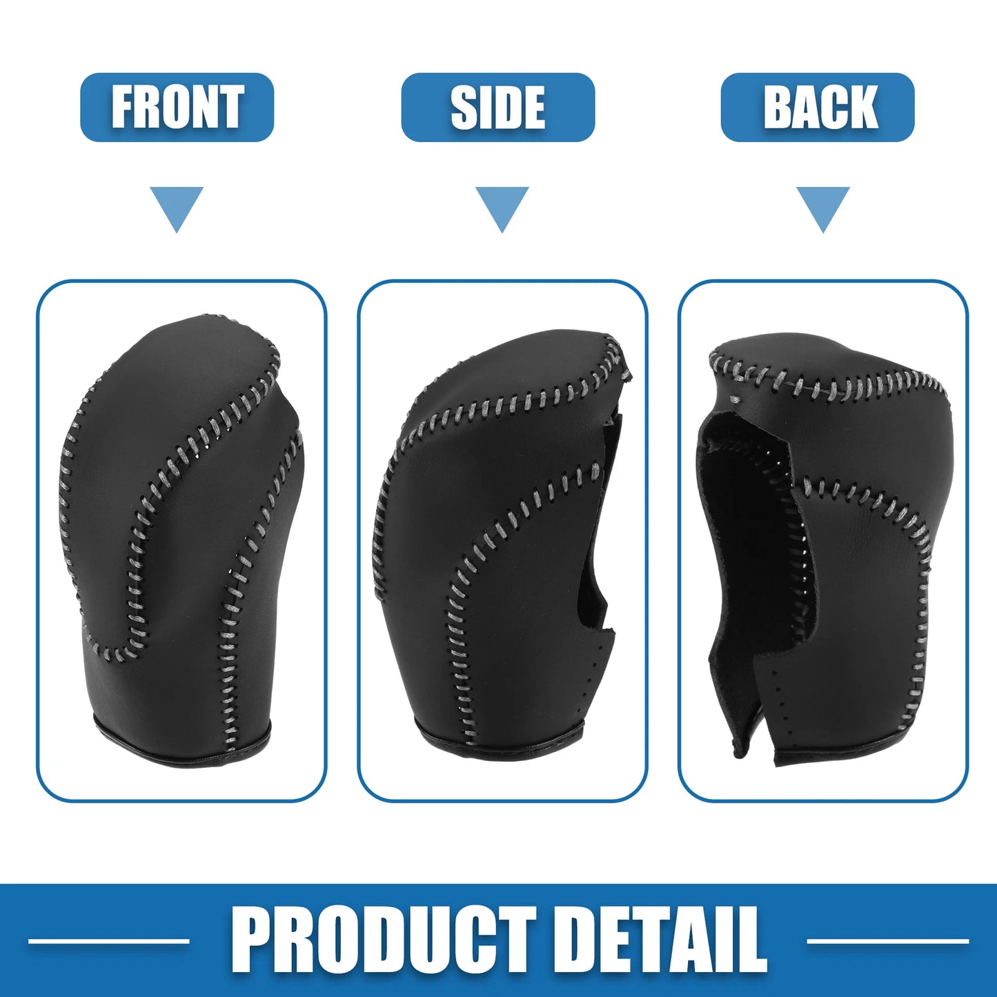 Gear Shift Lever Cover for Subaru Crosstrek 2018-2023 Black Gray Stitches