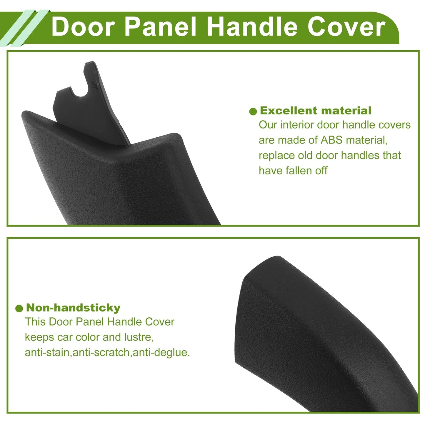 Door Panel Handle Pull Trim Cover for BMW X3 G01 2018-2021 (2 x Black)
