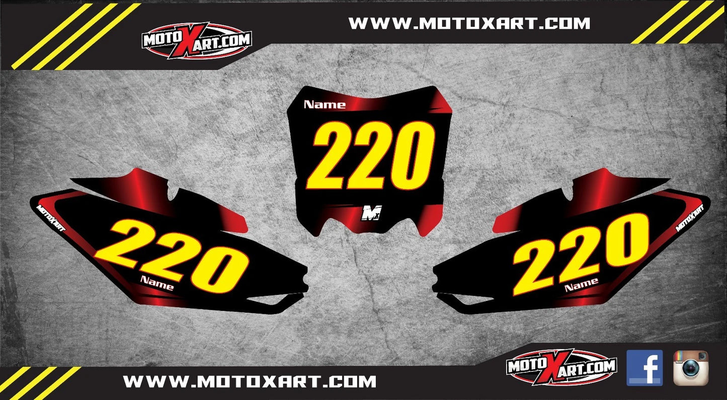 Custom Number Plates for Honda CRF 450 Decals Stickers (2013-2016)