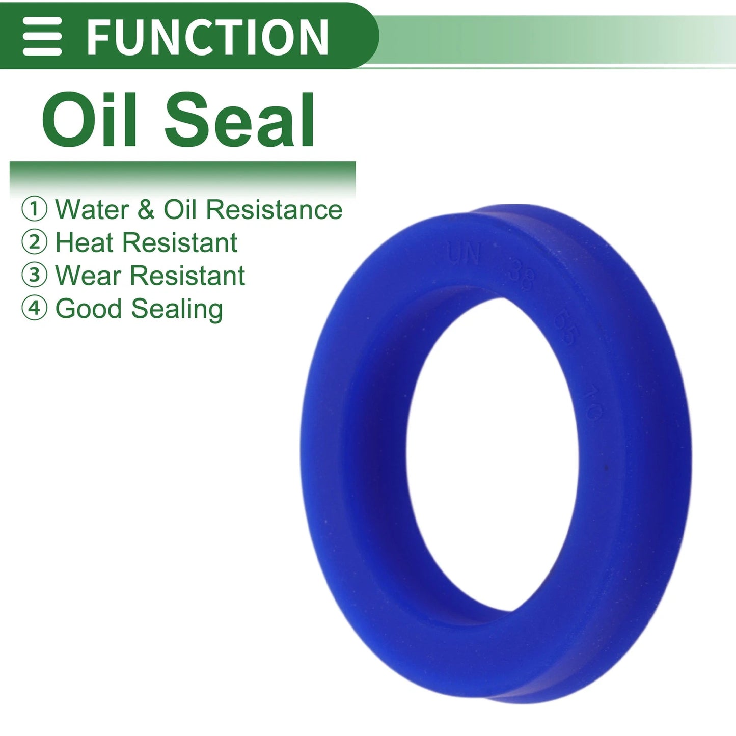 Oil Seal Rotary Shaft Seal TPU 38x55x10mm High Pressure Blue 5 Pcs