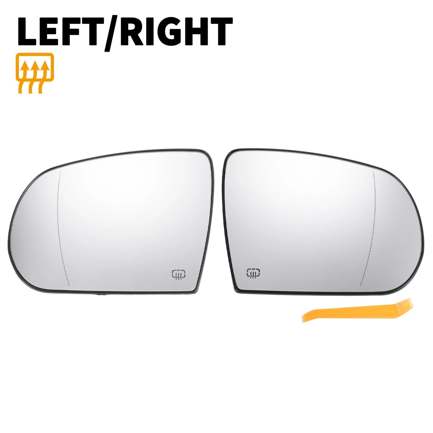 Left Right White Mirror Glass w/ Back Heated for Jeep Cherokee Compass (2011-2023)