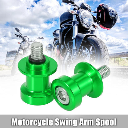 2 x 8mm Green Motorcycle CNC Swing Arm Spool Flat Top Shape for Honda