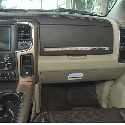 Silver Co-pilot Storage Box Handle Cover Trim for Dodge Ram 1500 (2010-2017)