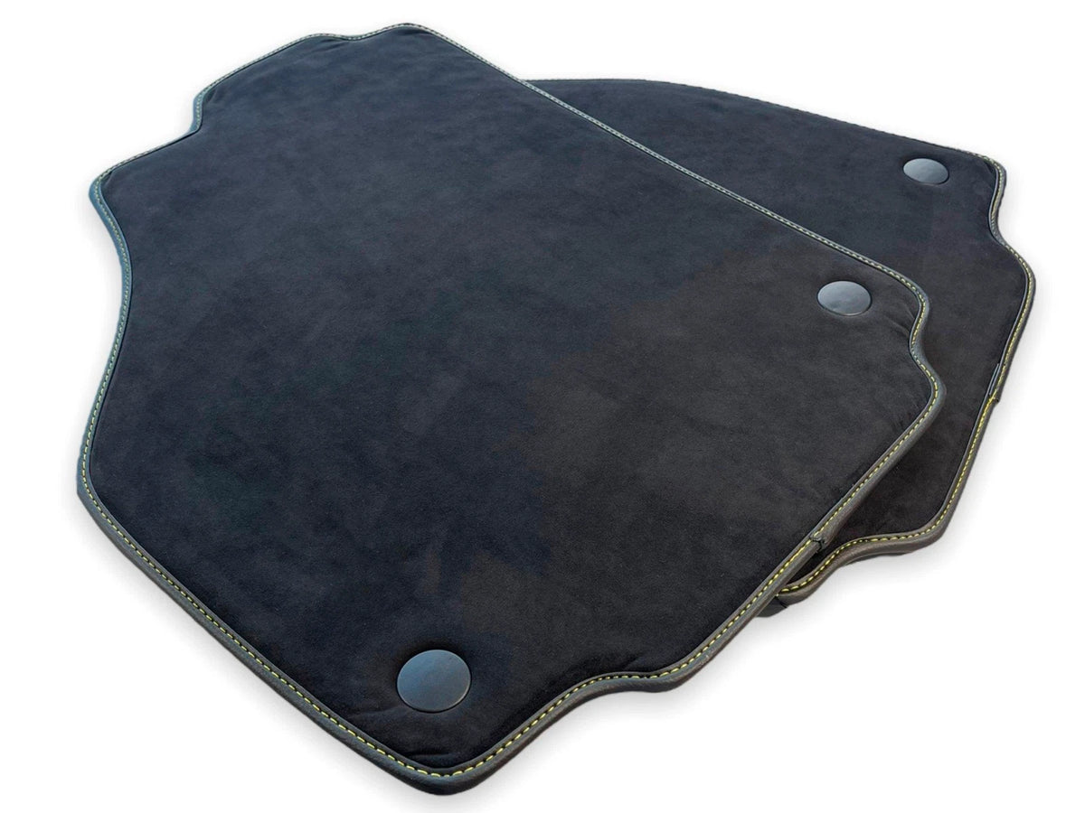 Floor Mats for Ferrari 488 GTB Black Tailored Carpets with Carbon Fiber (2015-2020)