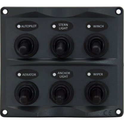 Marine Switch Panel 6 Gang with LED Indicators for All Boats, PWC, 12V