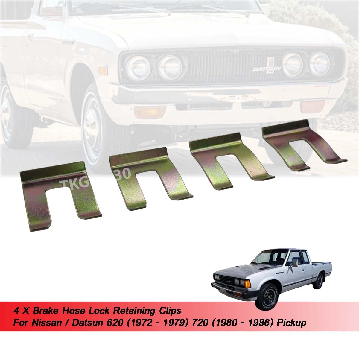 4 x Brake Hose Lock Clips for Nissan Datsun 620 720 (1972-1986)
