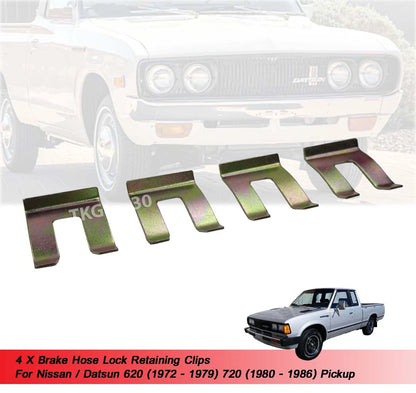4 x Brake Hose Lock Clips for Nissan Datsun 620 720 (1972-1986)