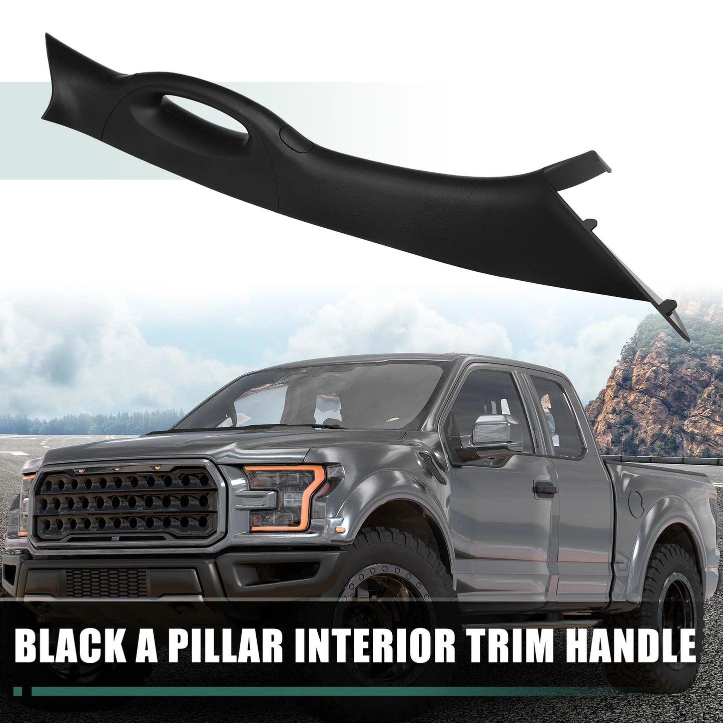 Right Passenger Side Interior Trim Handle for Ford F150 (2006-2008) Black