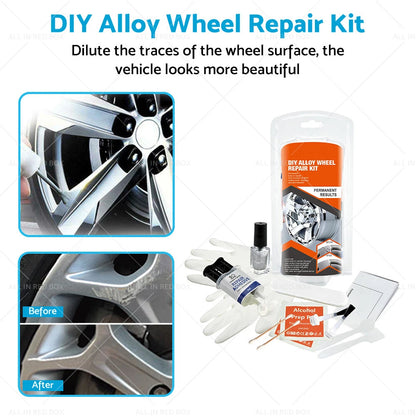 Silver Alloy Wheel Rim Repair Kit for Car Scuffs & Scrapes