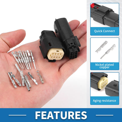 Headlight Plugs 8-Pin for Buick & Chevy 1 Set Aluminum Alloy Black Beige