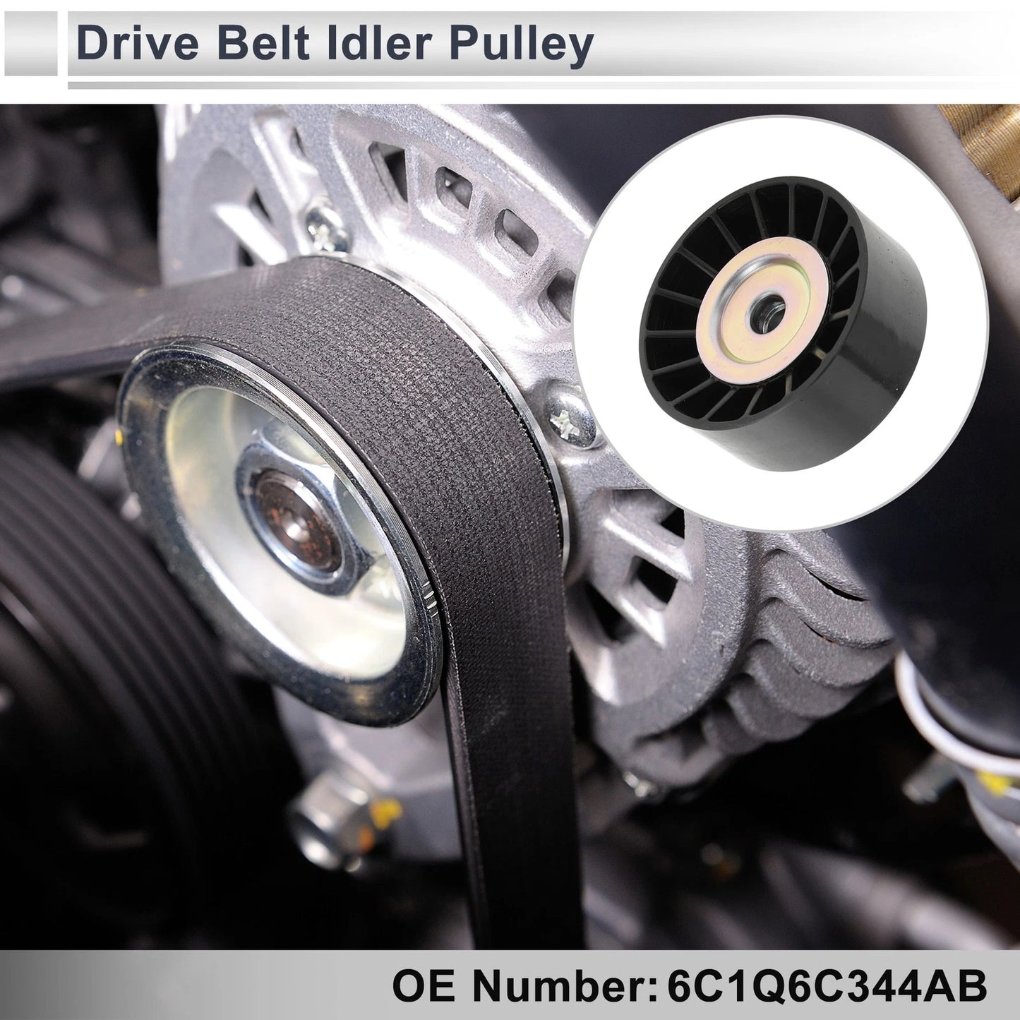 Drive Belt Idler Pulley for Ford Transit (2006-2014) - Black 1 Pc