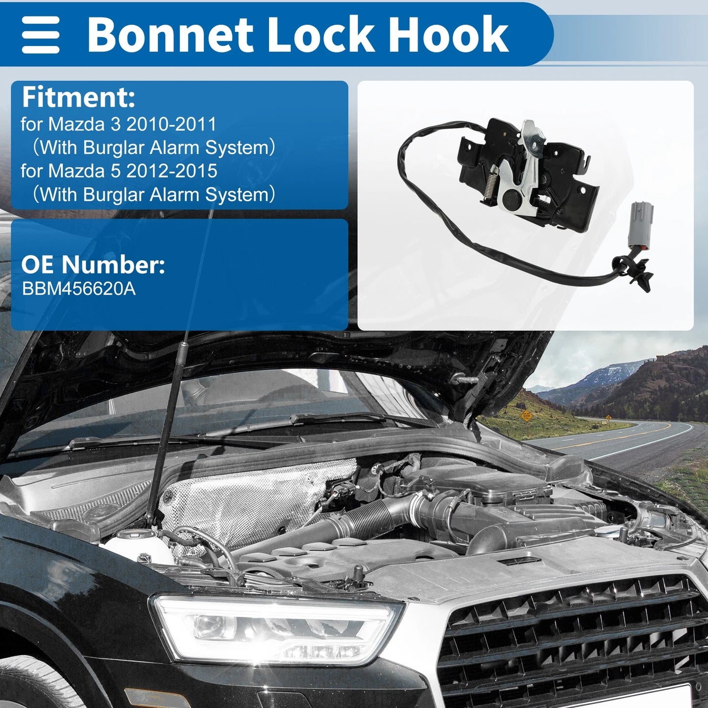 Hood Latch Assembly for Mazda 3 (2010-2011)