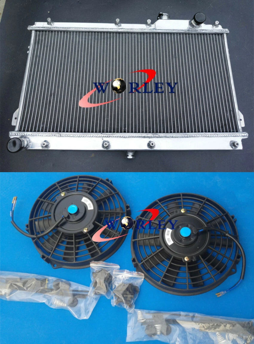 Aluminum Radiator + Fans for Mazda Miata MX-5 MX5 NA 1990-1997
