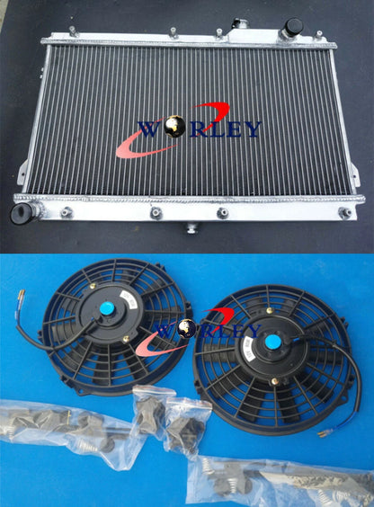 Aluminum Radiator + Fans for Mazda Miata MX-5 MX5 NA 1990-1997