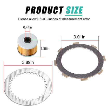 Heavy Duty Clutch Kit w/Gasket & Oil Filter for Kawasaki KLX110 (2002–2024)