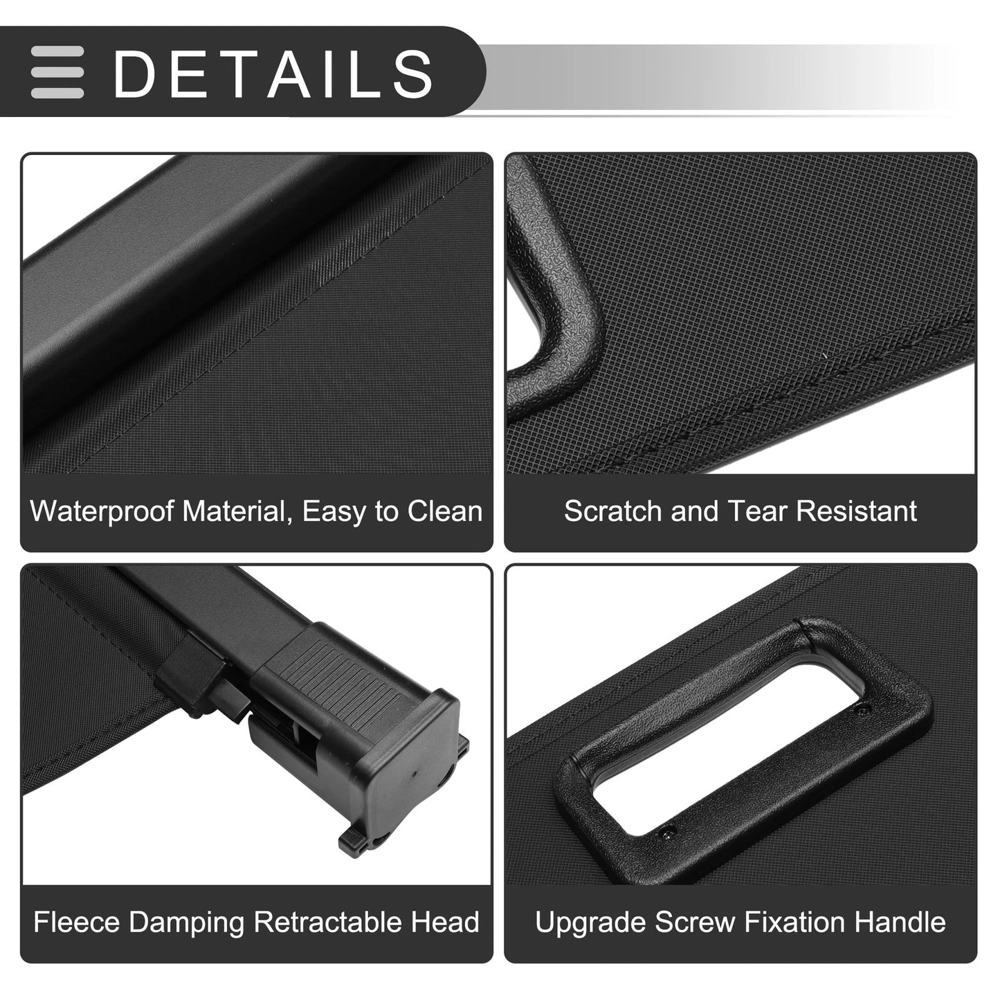 Retractable Cargo Cover for Volvo XC60 2010-2017 Rear Trunk Gloss Black