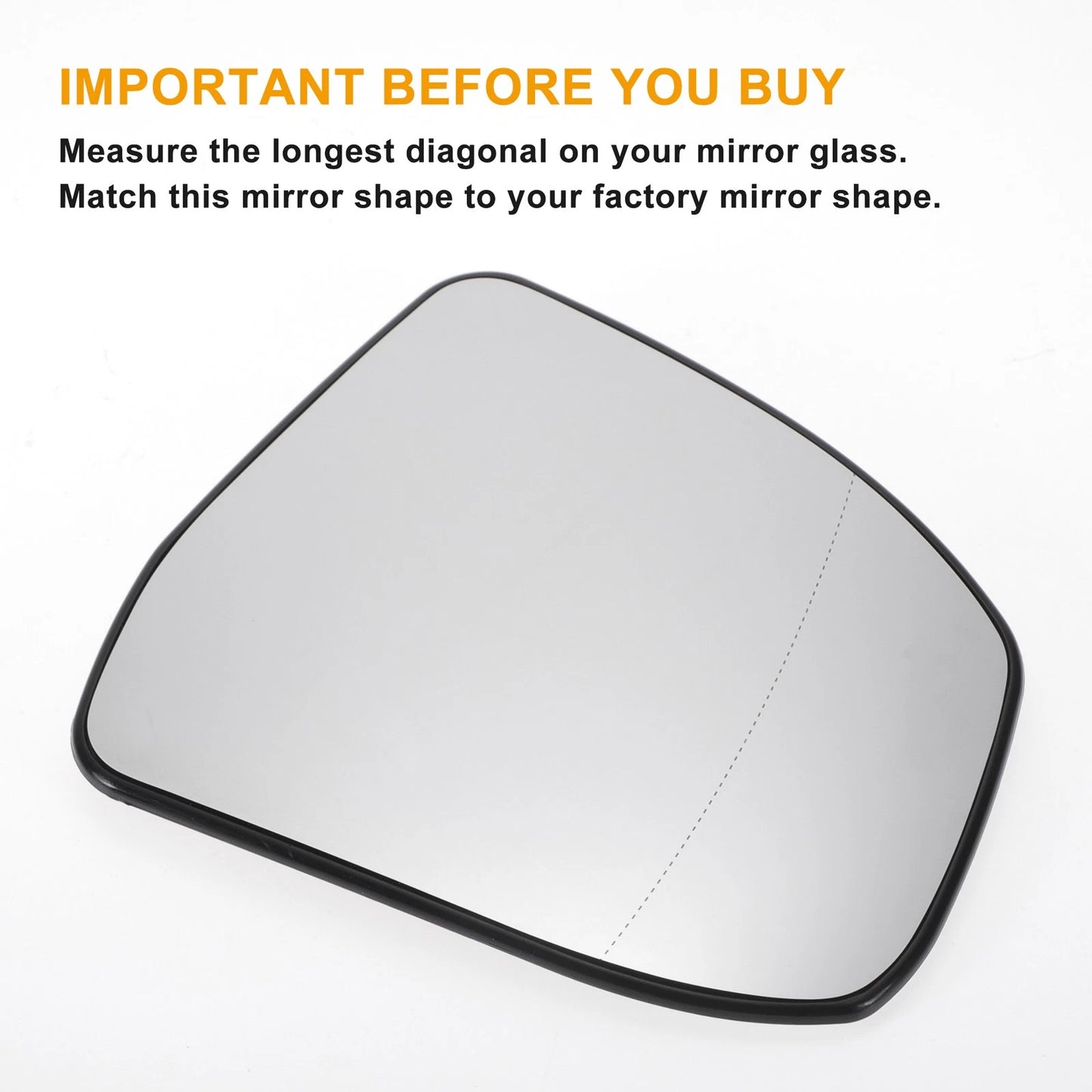 Right Side White Heated Mirror Glass for Ford Focus (2008-2018)