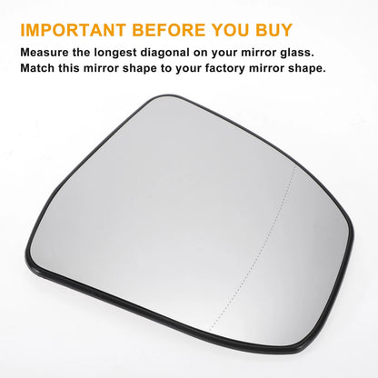 Right Side White Heated Mirror Glass for Ford Focus (2008-2018)