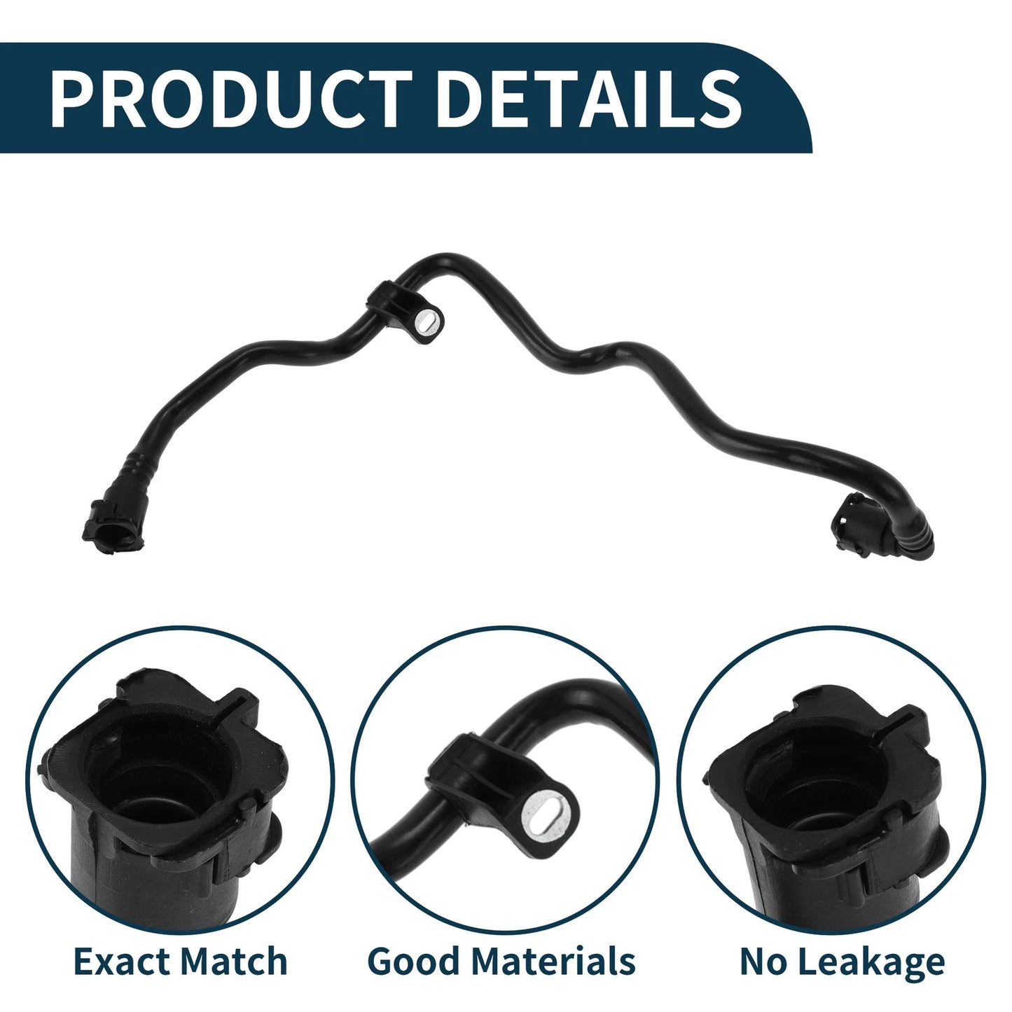 Radiator Hose for Volvo S60 (2019-2022) Plastic Coolant Hose Black 1Pc